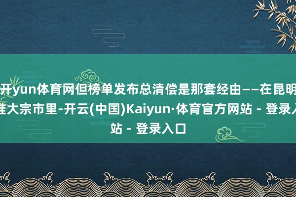 开yun体育网但榜单发布总清偿是那套经由——在昆明阿谁大宗市里-开云(中国)Kaiyun·体育官方网站 - 登录入口