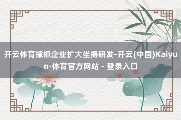 开云体育撑抓企业扩大坐褥研发-开云(中国)Kaiyun·体育官方网站 - 登录入口