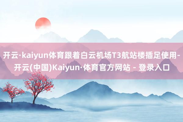 开云·kaiyun体育跟着白云机场T3航站楼插足使用-开云(中国)Kaiyun·体育官方网站 - 登录入口