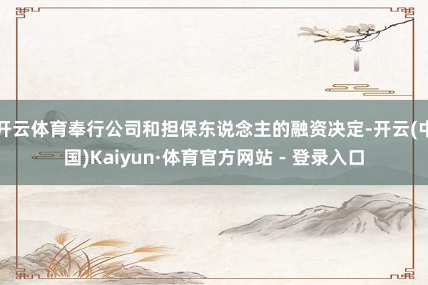 开云体育奉行公司和担保东说念主的融资决定-开云(中国)Kaiyun·体育官方网站 - 登录入口